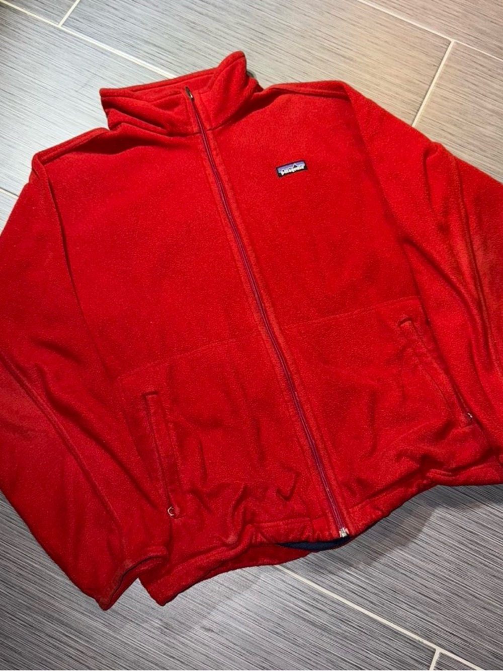 Patagonia Red Zip-Up Fleece Jacket